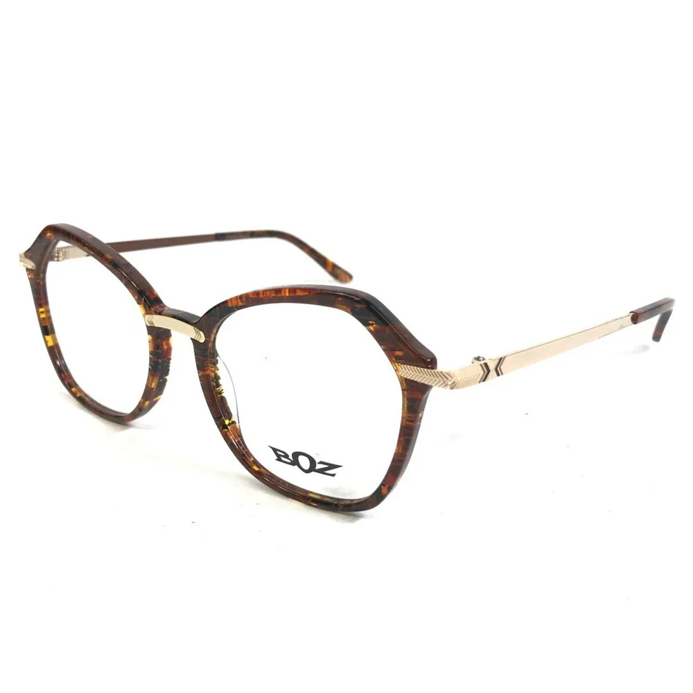 BOZ Eyeglasses Frames IXELLE 9095 Demi Shiny Gold Brown Tortoise 53-18-135